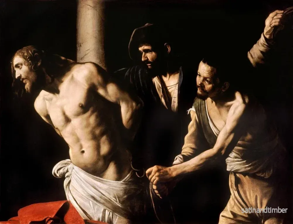 Reproduktion av målningen Kristus vid pelaren - Le Caravage - Bild 2