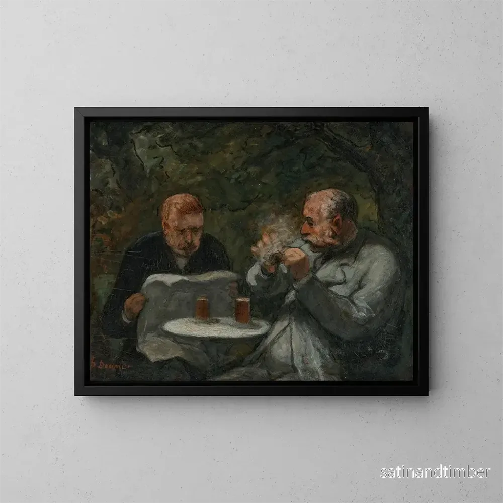 Reproduktion av målningen Les buveurs de bière - Honoré Daumier