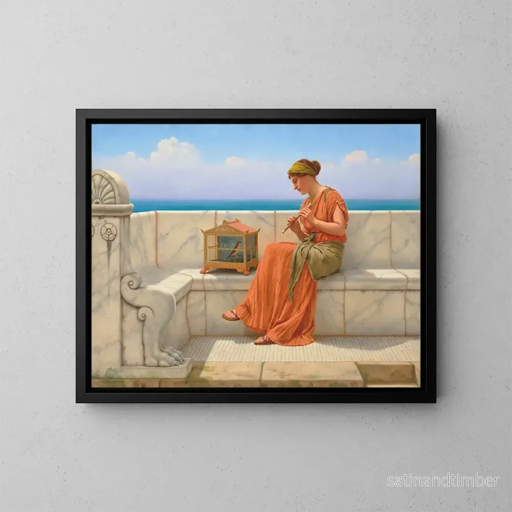 Reproduktion av målningen av sång utan ord - John William Godward