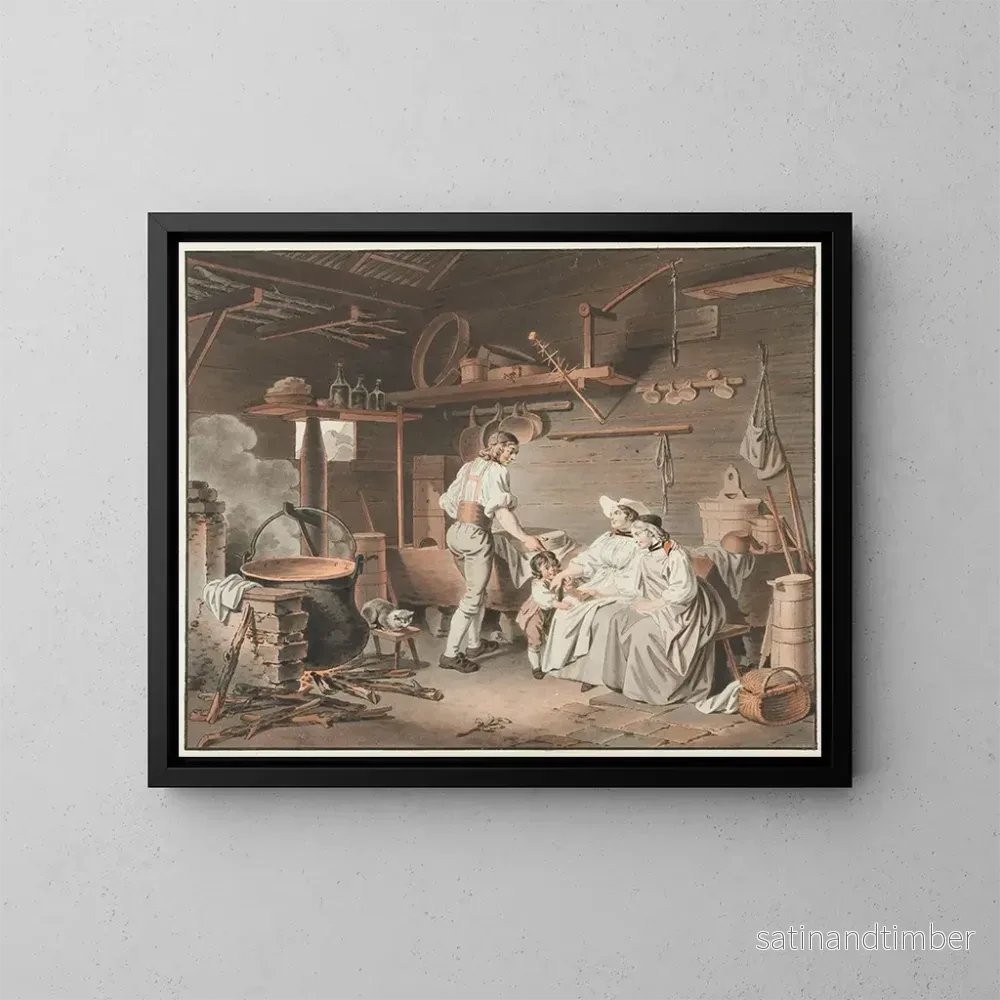 Reproduktion av målningen La Visite au chalet - Sigmund Freudenberger
