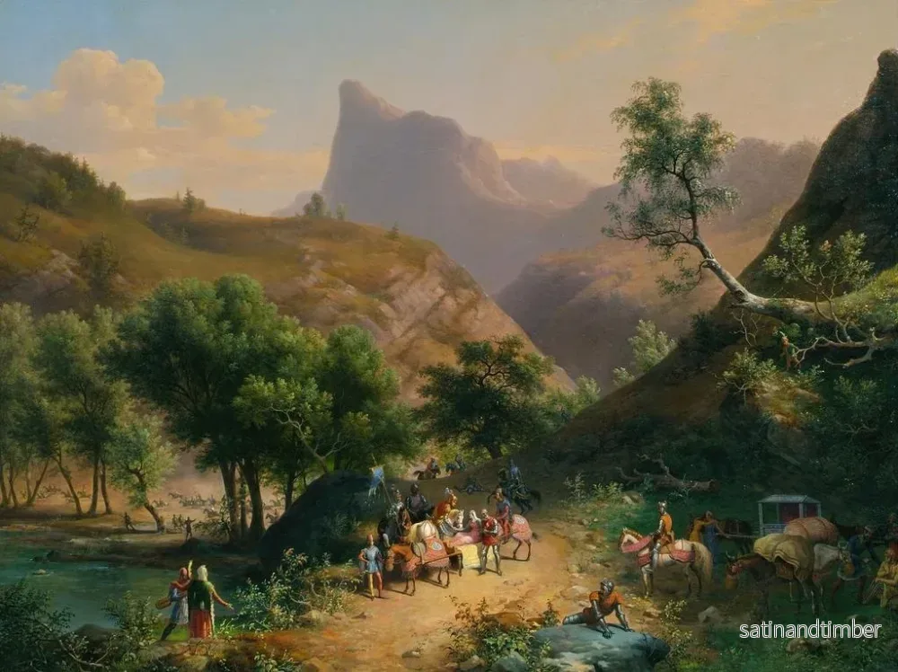 Reproduktion av målningen av Enlèvement de la fille du duc de Genève av Thomas de Savoie av Giuseppe Bisi - Bild 2