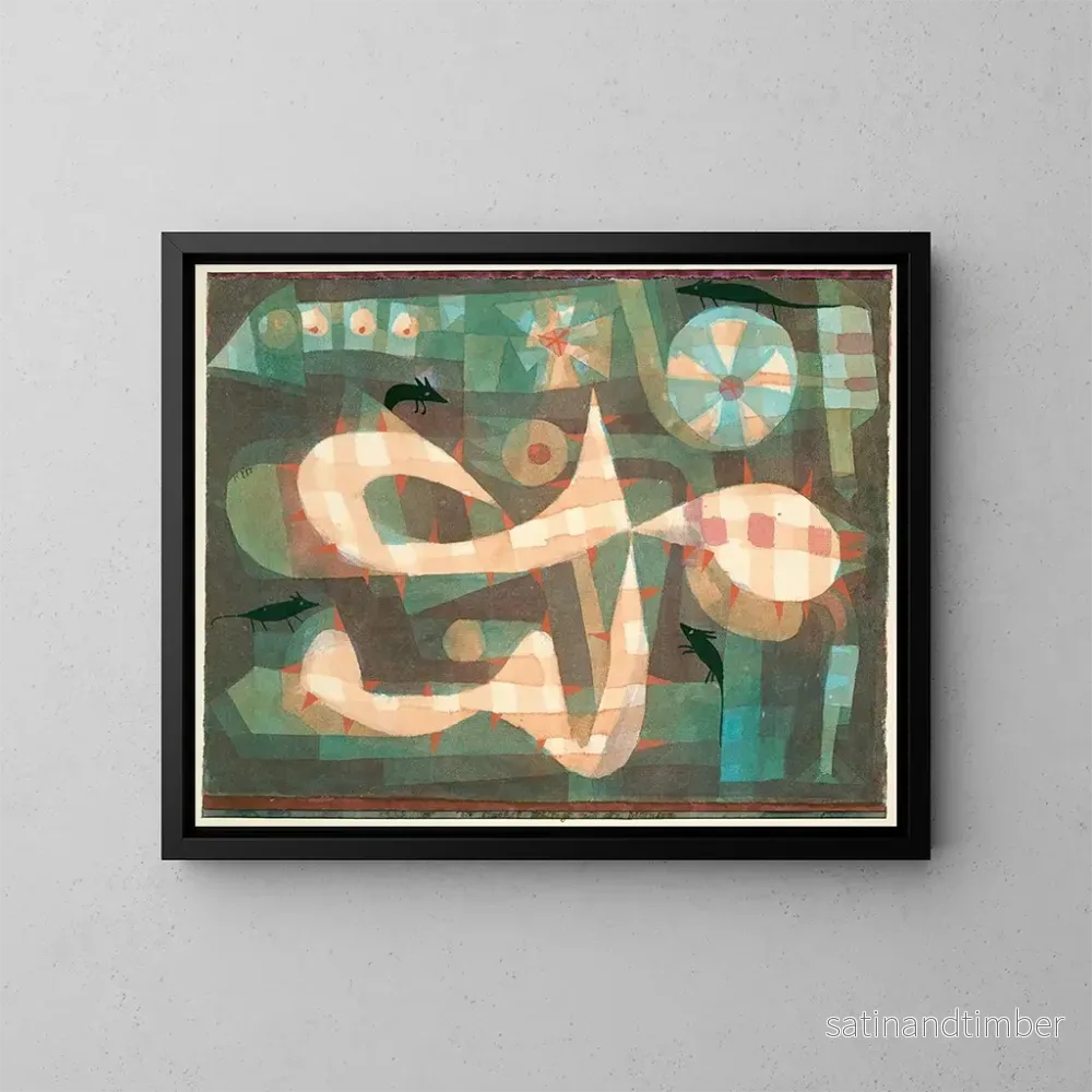 Reproduktion av målningen av det taggtrådsnät med möss – Paul Klee Reproduktion av målningen av det taggtrådsnät med möss – Paul Klee