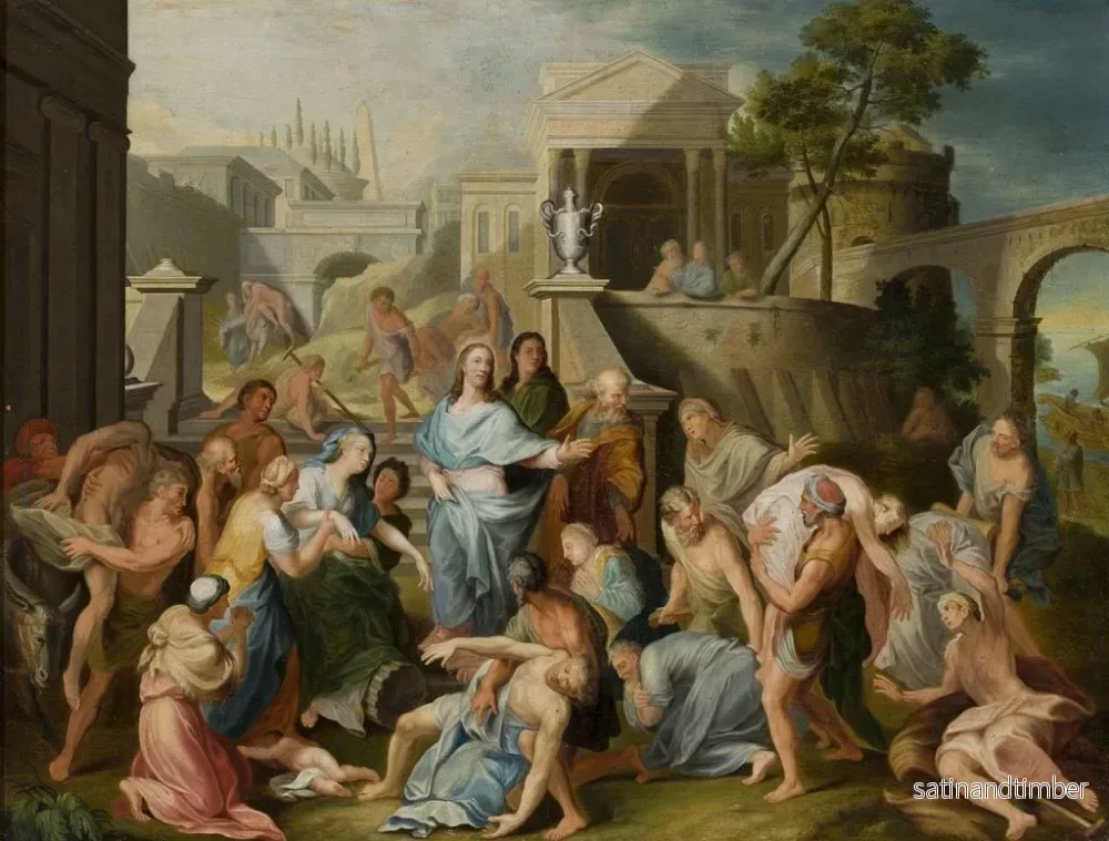 Reproduktion av målningen av Kristus som helar de sjuka - Jean-Baptiste Jouvenet-skolan - Bild 2