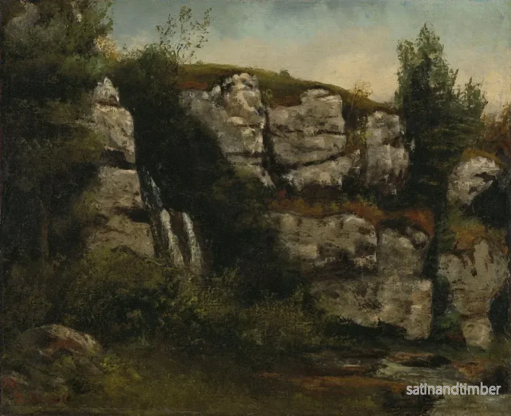 Reproduktion av målningen Landskap med klippiga klippor och ett vattenfall - Gustave Courbet - Bild 2
