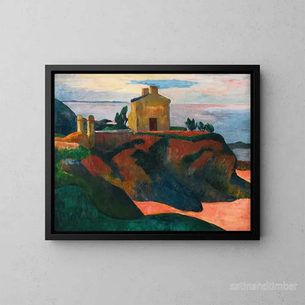 Reproduktion av målningen La Maison du Pandu - Paul Gauguin