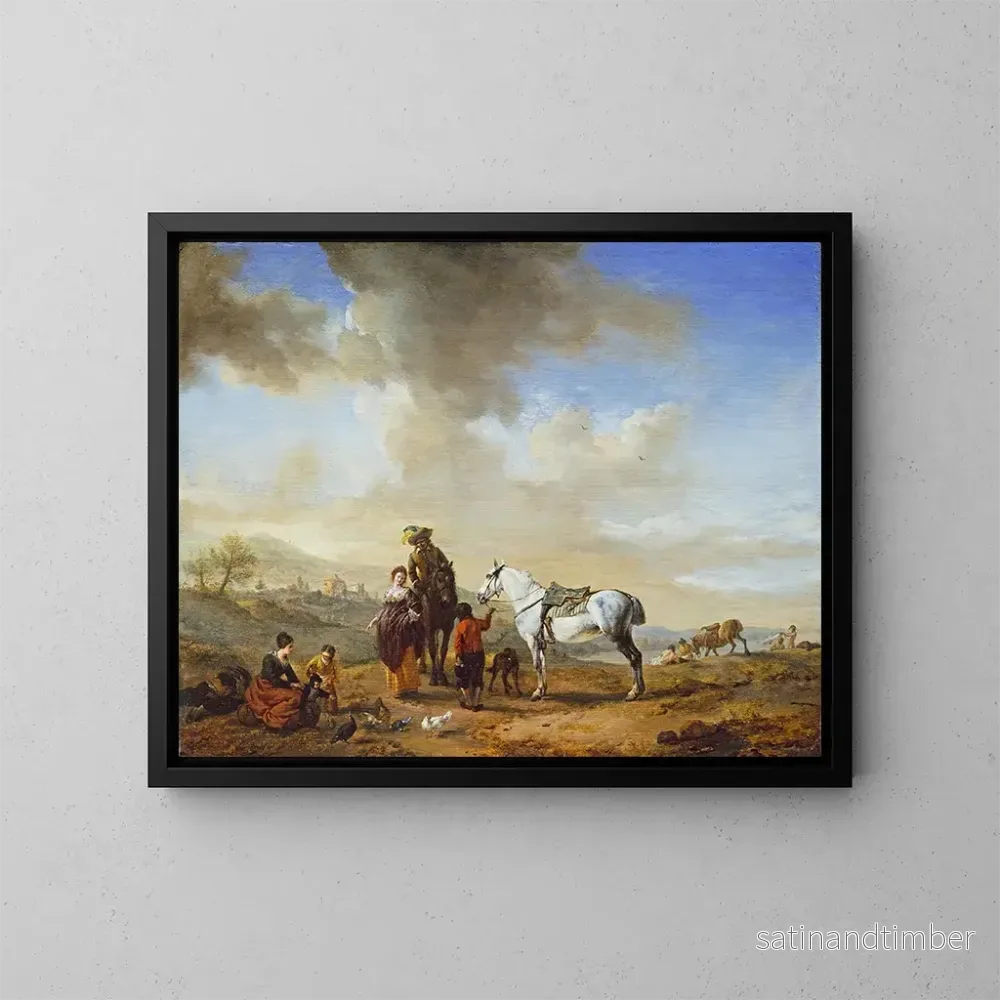Reproduktion av målningen vid floden - Philips Wouwerman