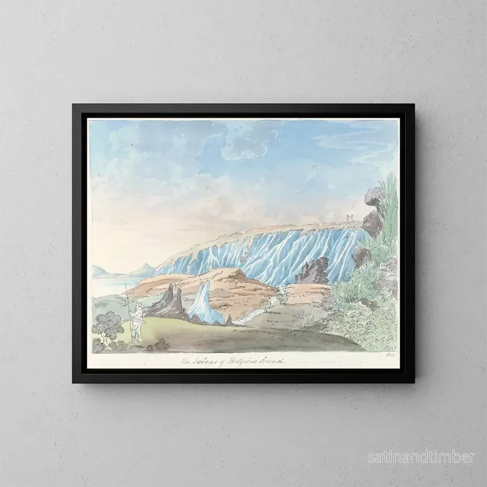 Reproduktion av målningen Les icebergs du son de Kotzebue - Charles Hamilton Smith