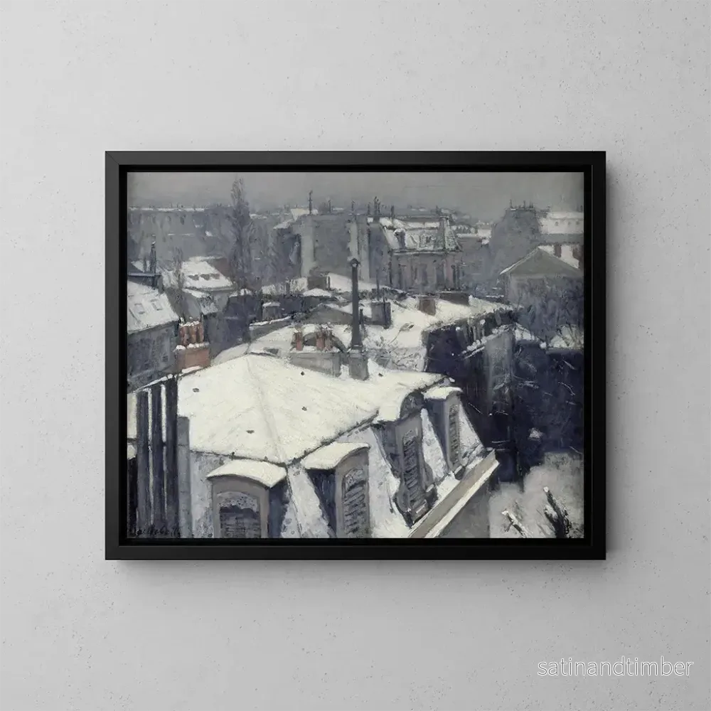 Reproduktion av målningen Tak under snön - Gustave Caillebotte