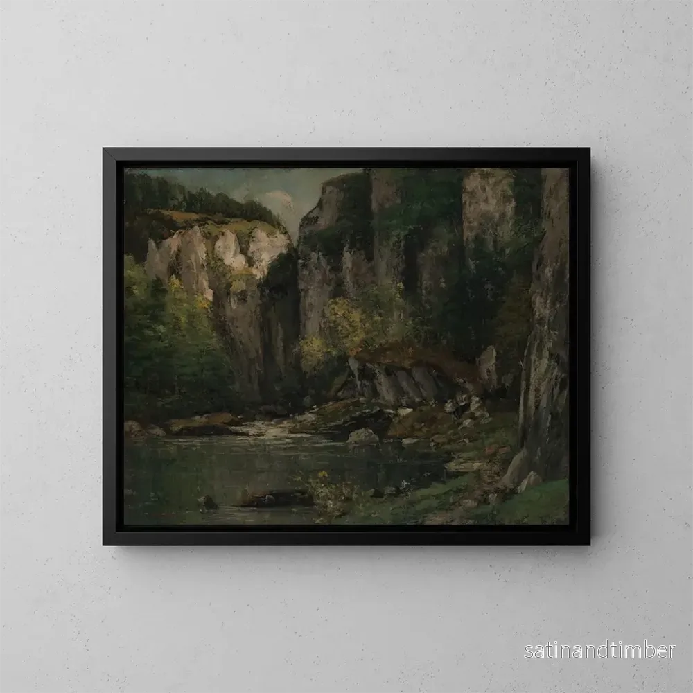 Reproduktion av målningen Rivière et rochers - Gustave Courbet