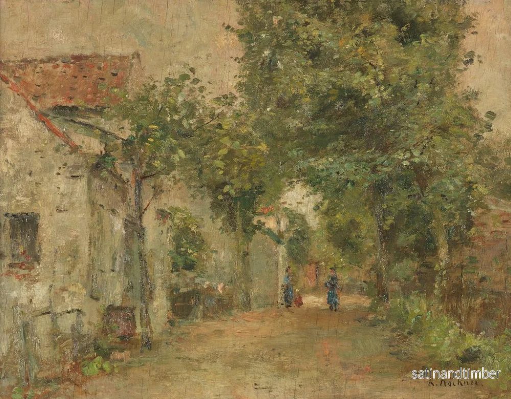 Reproduktion av målningen Kvinnor framför landsbygdshem - Rudolf Hückner - Bild 2