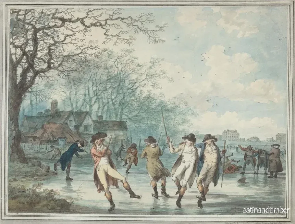 Reproduktion av målningen av skridskoåkare på Serpentine i Hyde Park - Julius Caesar Ibbetson - Bild 2