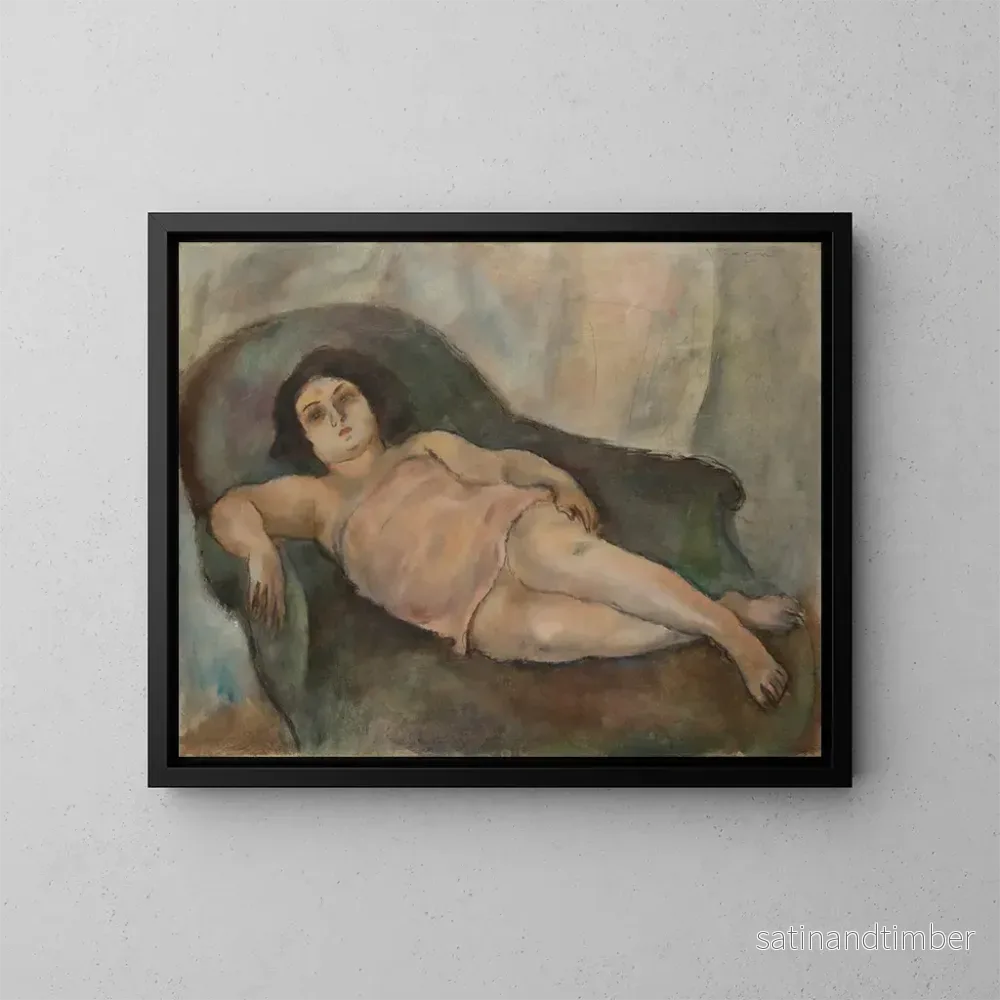 Reproduktion av målningen Le Modèle à la chemise rose - Jules Pascin