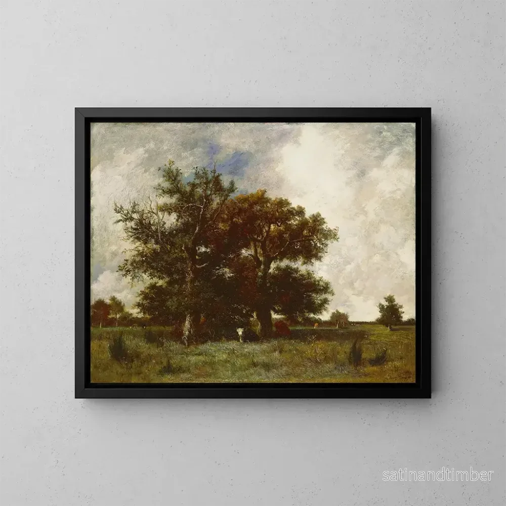 Reproduktion av målningen Chênes de Fontainebleau - Jules Dupré