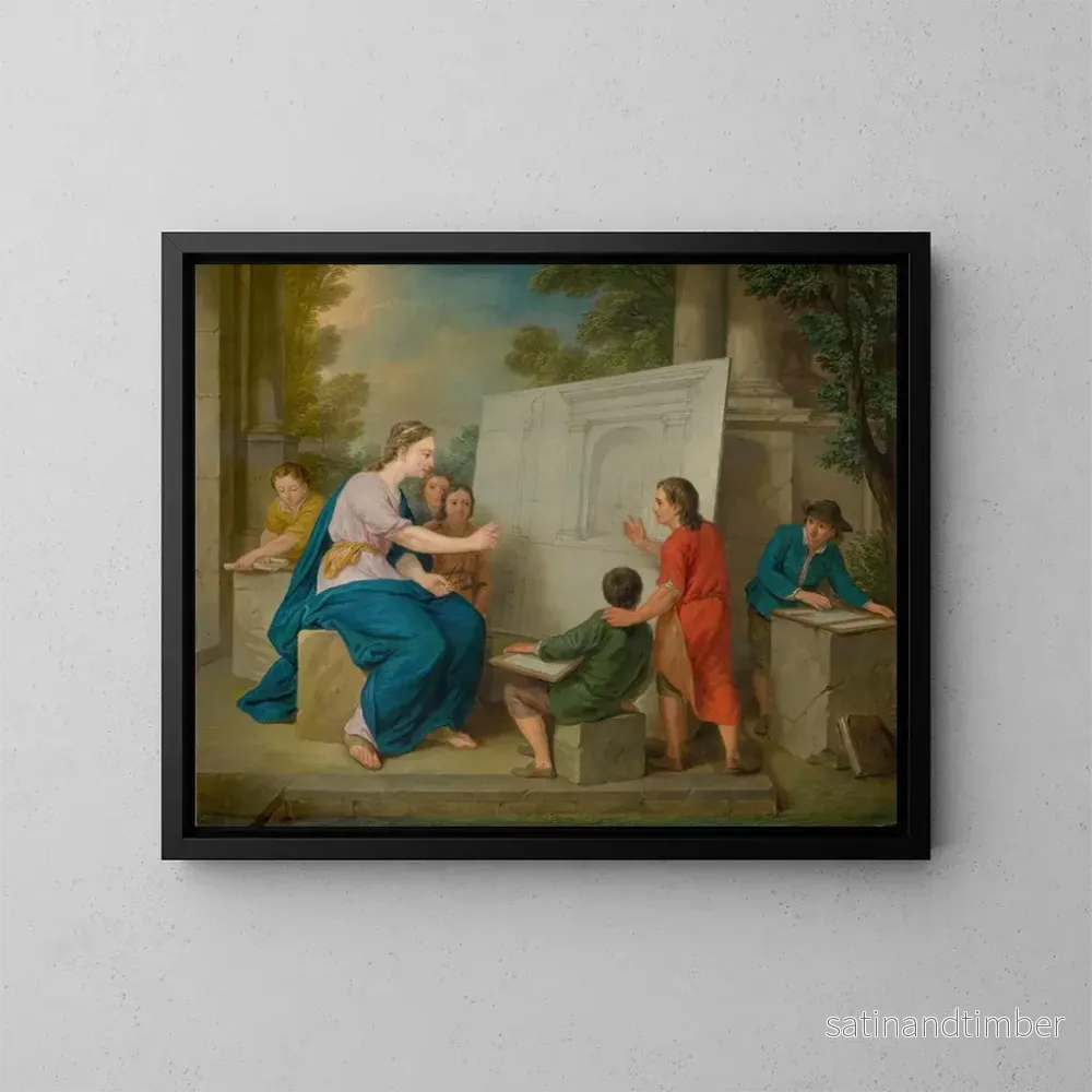 Reproduktion av målningen Instruction i perspektiv – Cornelis Joseph d’Heur Reproduktion av målningen Instruction i perspektiv – Cornelis Joseph d’Heur