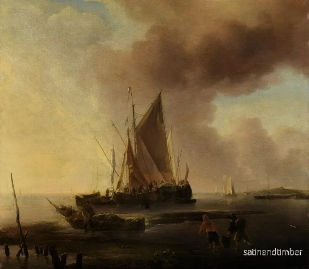 Reproduktion av målningen Båtar av fiskare på stranden - Jan van de Cappelle - Bild 2