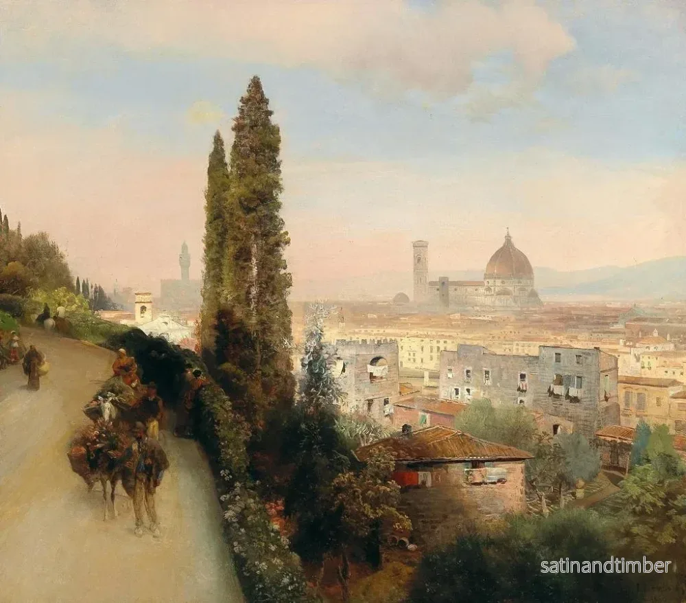 Reproduktion av målningen Vue de Florence - Oswald Achenbach - Bild 2
