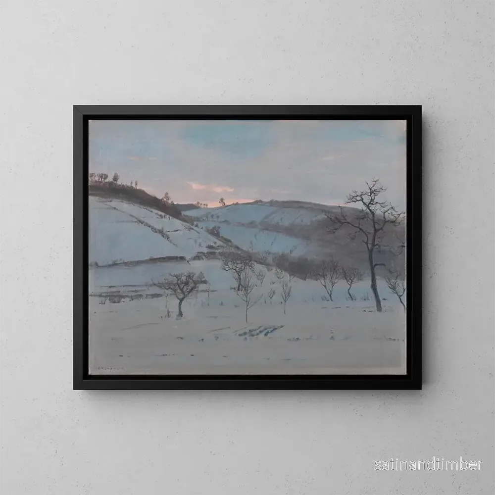 Reproduktion av målningen Morgon vinter i Grötzingen - Gustav Kampmann