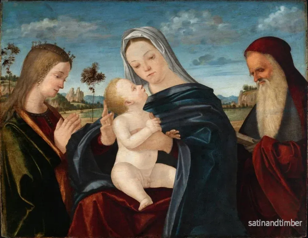 Reproduktion av målningen Marie med barnet och helgonen Katarina och Jerome - Vittore Carpaccio - Bild 2