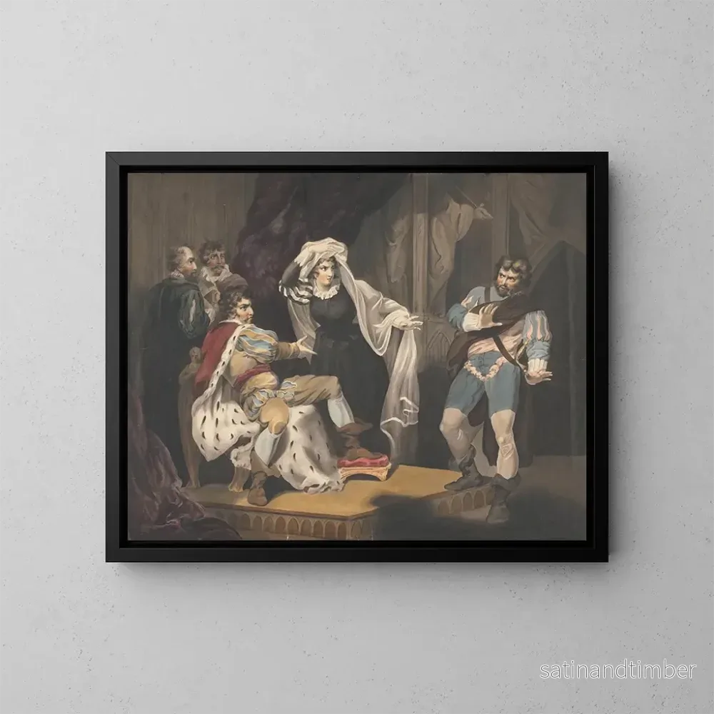 Reproduktion av målningen Teaterfigurer runt en tron - Richard Westall