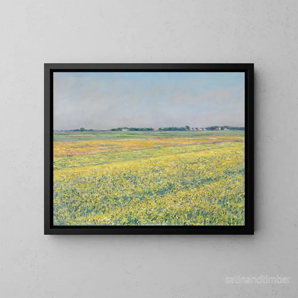Reproduktion av målningen Le plateau de Gennevilliers aux champs jaunes - Gustave Caillebotte