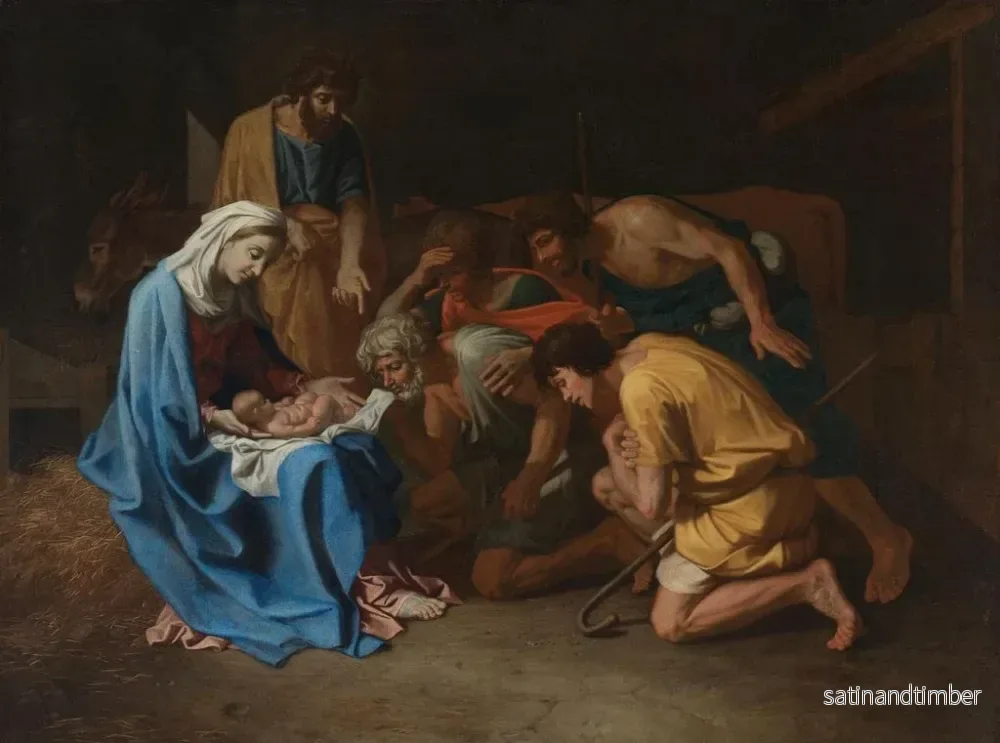 Reproduktion av målningen av Betlehemsherdar - Nicolas Poussin - Bild 2