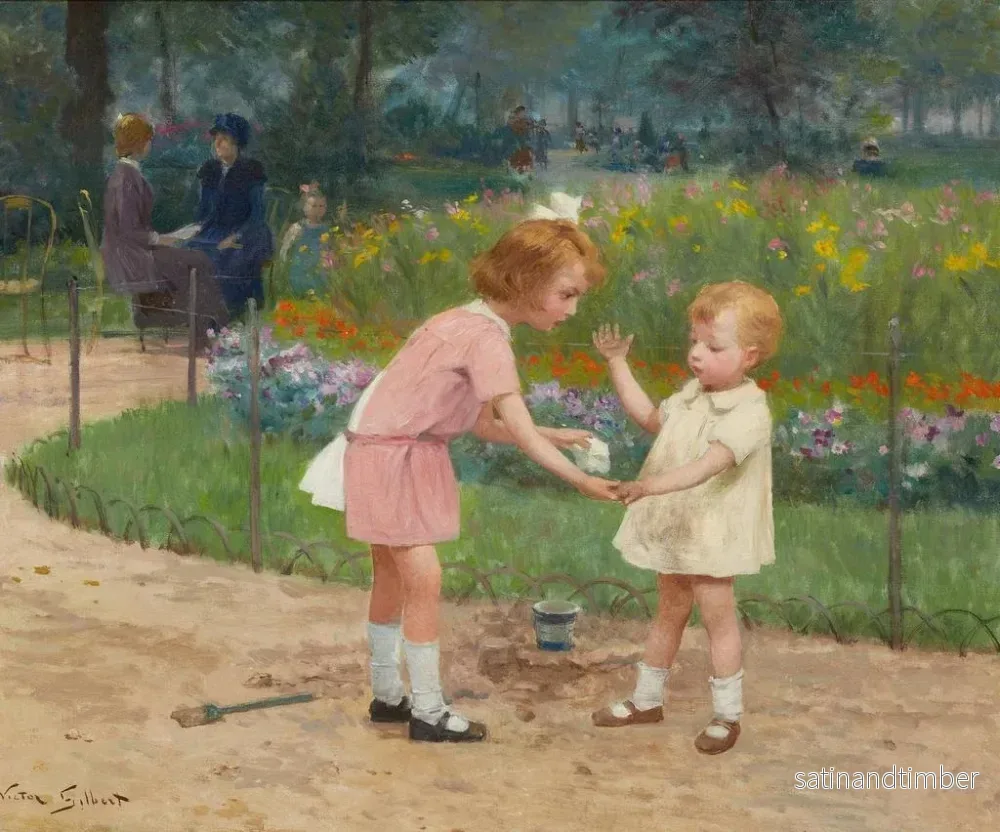 Reproduktion av målningen Les jardins du Luxembourg - Victor Gabriel Gilbert - Bild 2