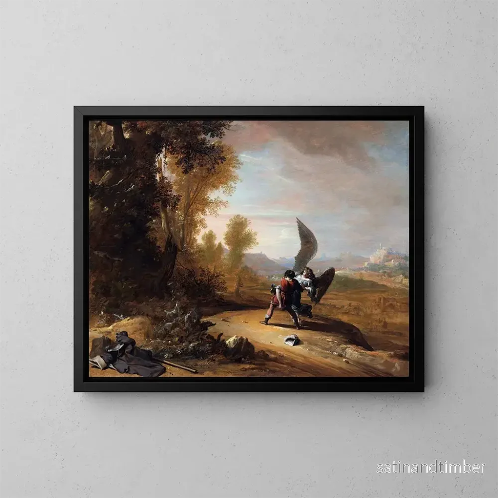 Reproduktion av målningen Jacob kämpande med ängeln – Bartholomeus Breenbergh Reproduktion av målningen Jacob kämpande med ängeln – Bartholomeus Breenbergh
