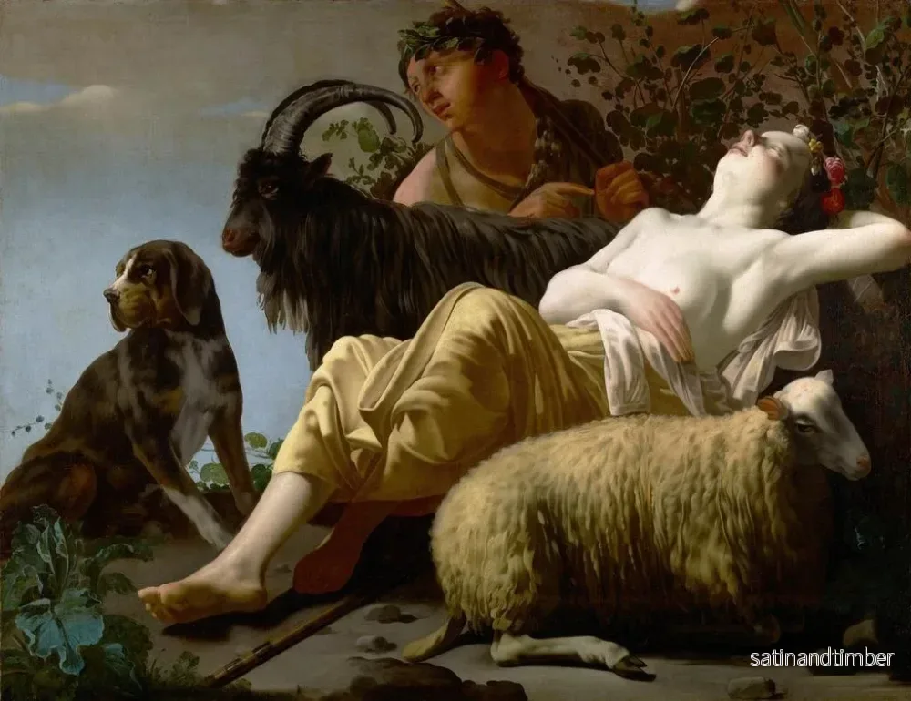 Reproduktion av målningen av bergare och sovande herde - Reyer Jacobsz van Blommendael - Bild 2
