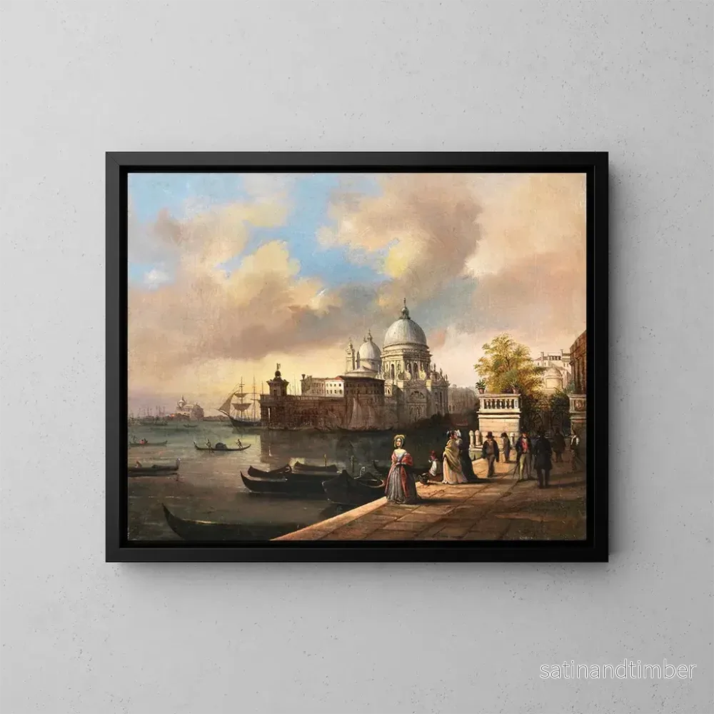 Reproduktion av målningen Entré de Venise aux Giardini Reali – Giuseppe Canella Reproduktion av målningen Entré de Venise aux Giardini Reali – Giuseppe Canella