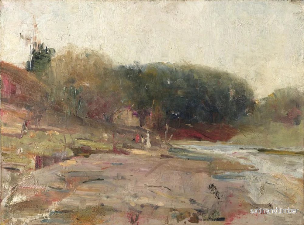 Reproduktion av målningen på floden Yarra nära Heidelberg, Victoria - Charles Conder - Bild 2