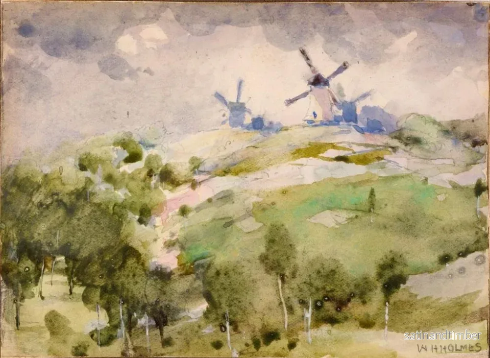 Reproduktion av målningen av Väderkvarnar - William Henry Holmes - Bild 2