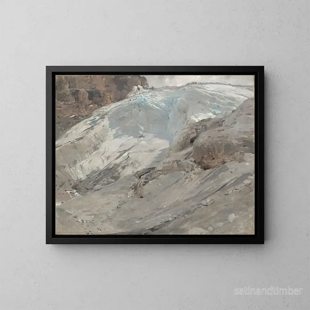 Reproduktion av målningen Le glacier de Madatschferner au Ortler - Eugen Bracht