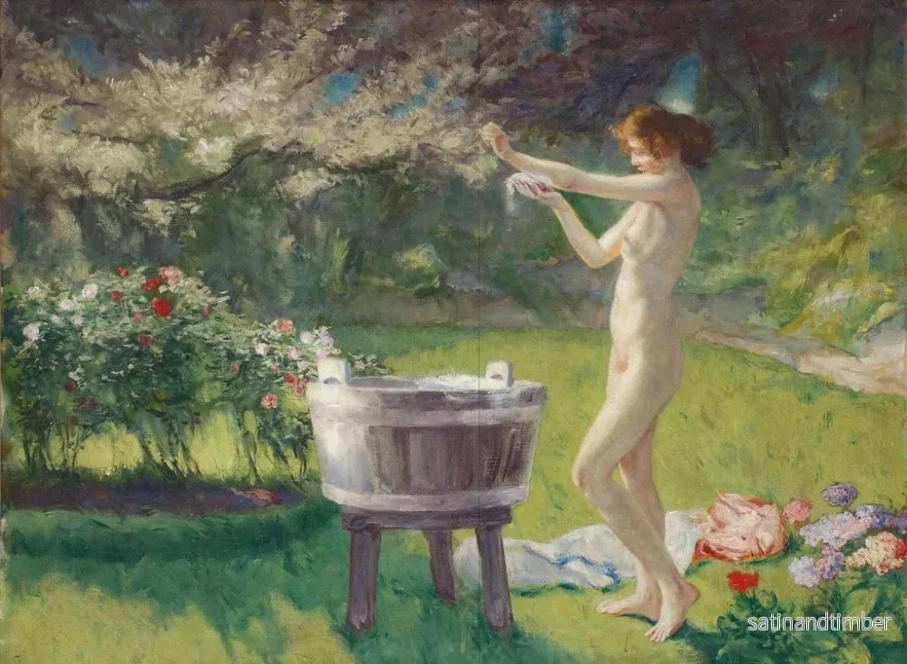 Reproduktion av målningen Badrum i trädgården - Charles Hermans - Bild 2