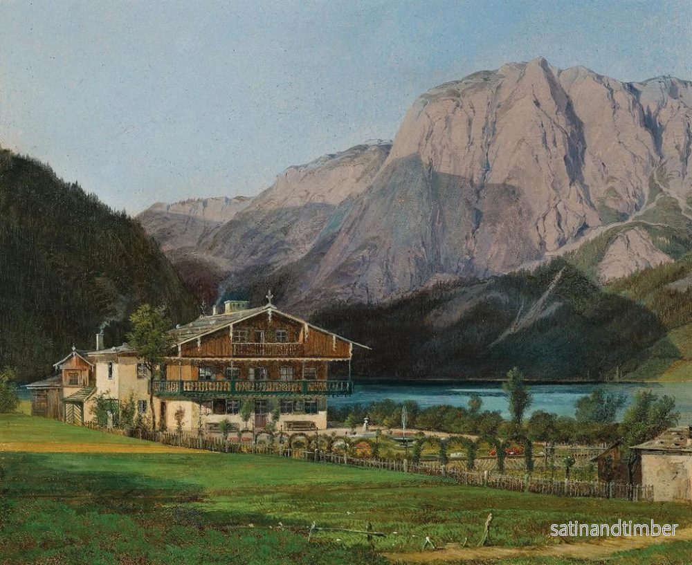 Reproduktion av målningen Villa Zedlitz vid Altaussee-sjön med utsikt över Trisselwand - Karl Reinhold - Bild 2