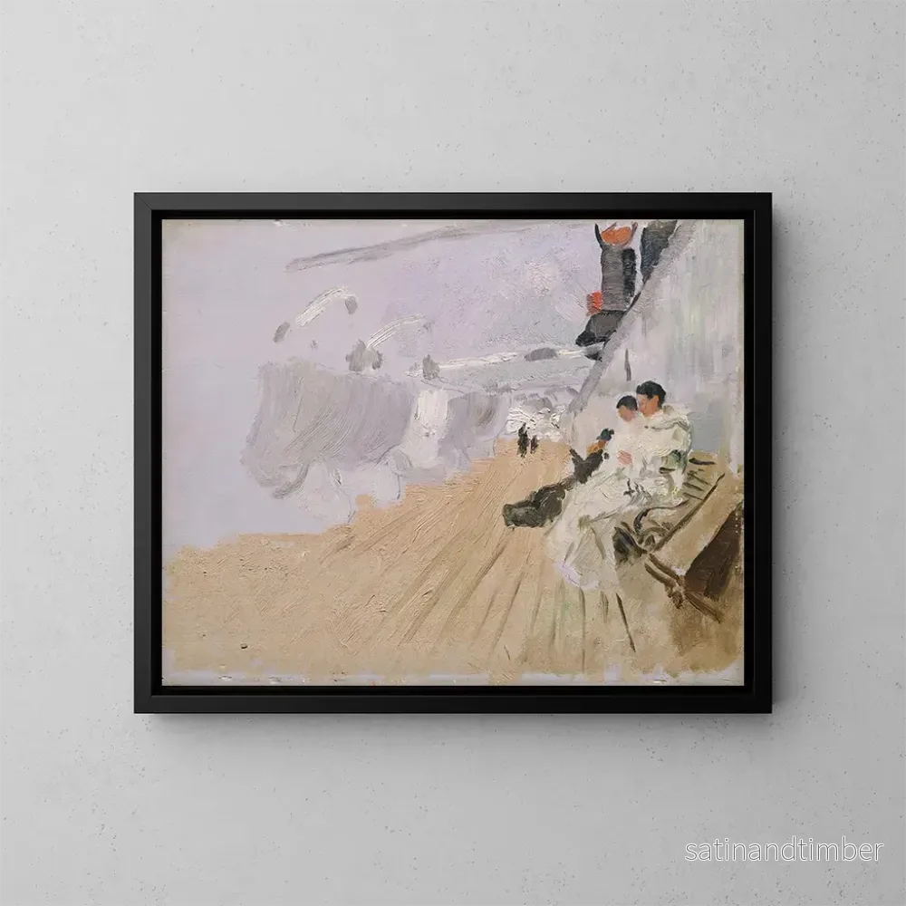 Reproduktion av målningen Moines sur le pont - Frits Thaulow