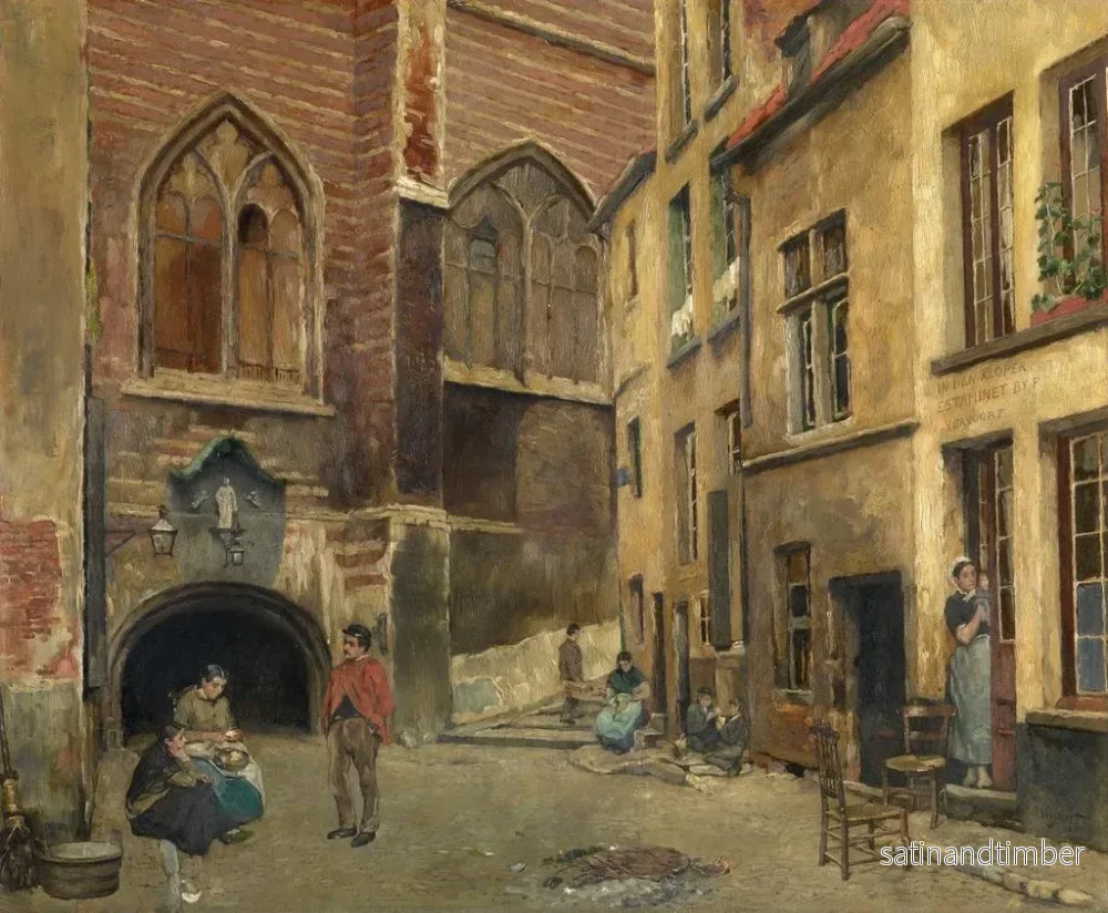Reproduktion av målningen L'ancienne halle aux bouchers d'Anvers - Piet Verhaert - Bild 2