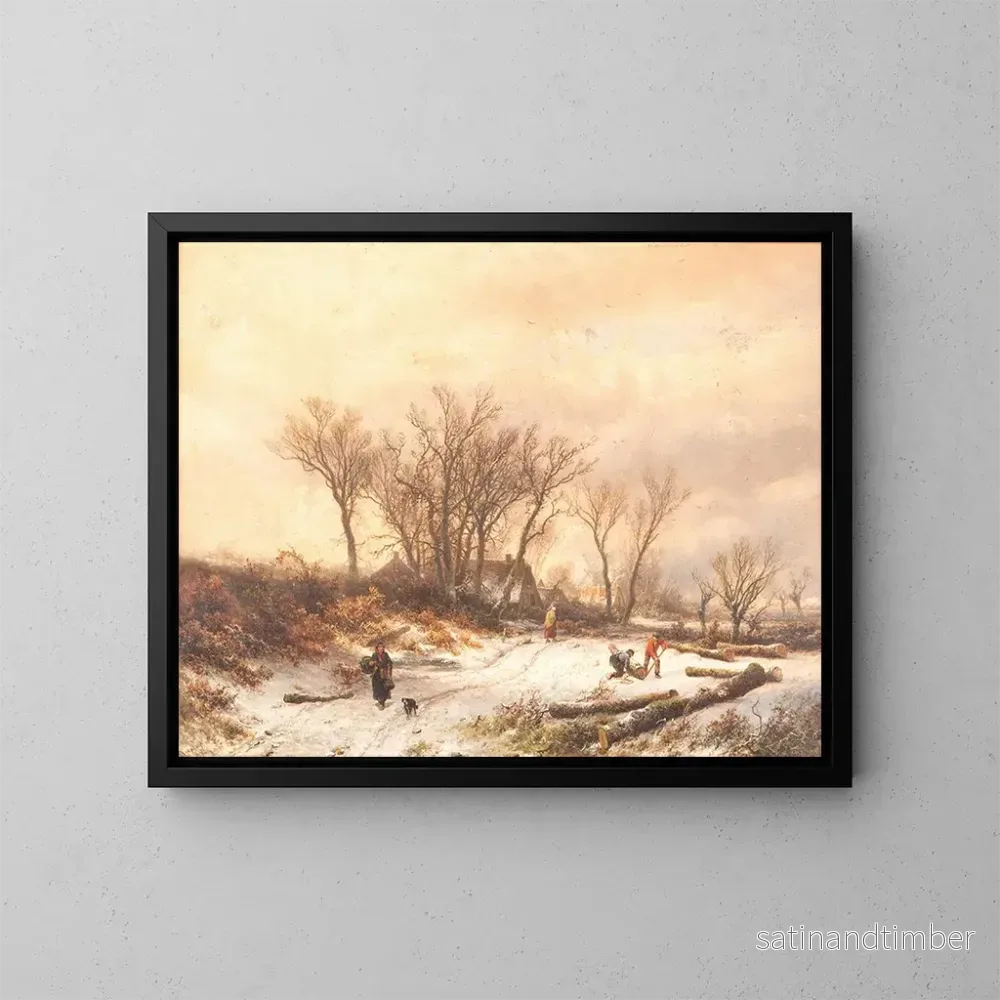 Reproduktion av målningen Landskapsbild av vintern - Pieter Lodewijk Francisco Kluyver