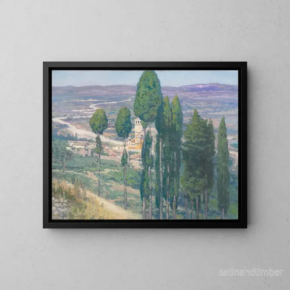 Reproduktion av målningen La vallée ombrienne en Italie - Frederick Gottwald