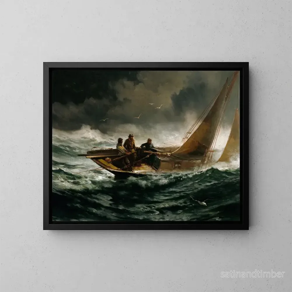 Reproduktion av målningen Att möta en storm - Edward Moran