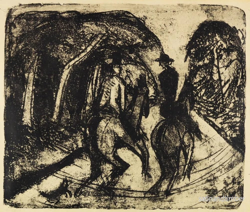 Reproduktion av målningen Cavalier dans le Grunewald - Ernst Ludwig Kirchner - Bild 2