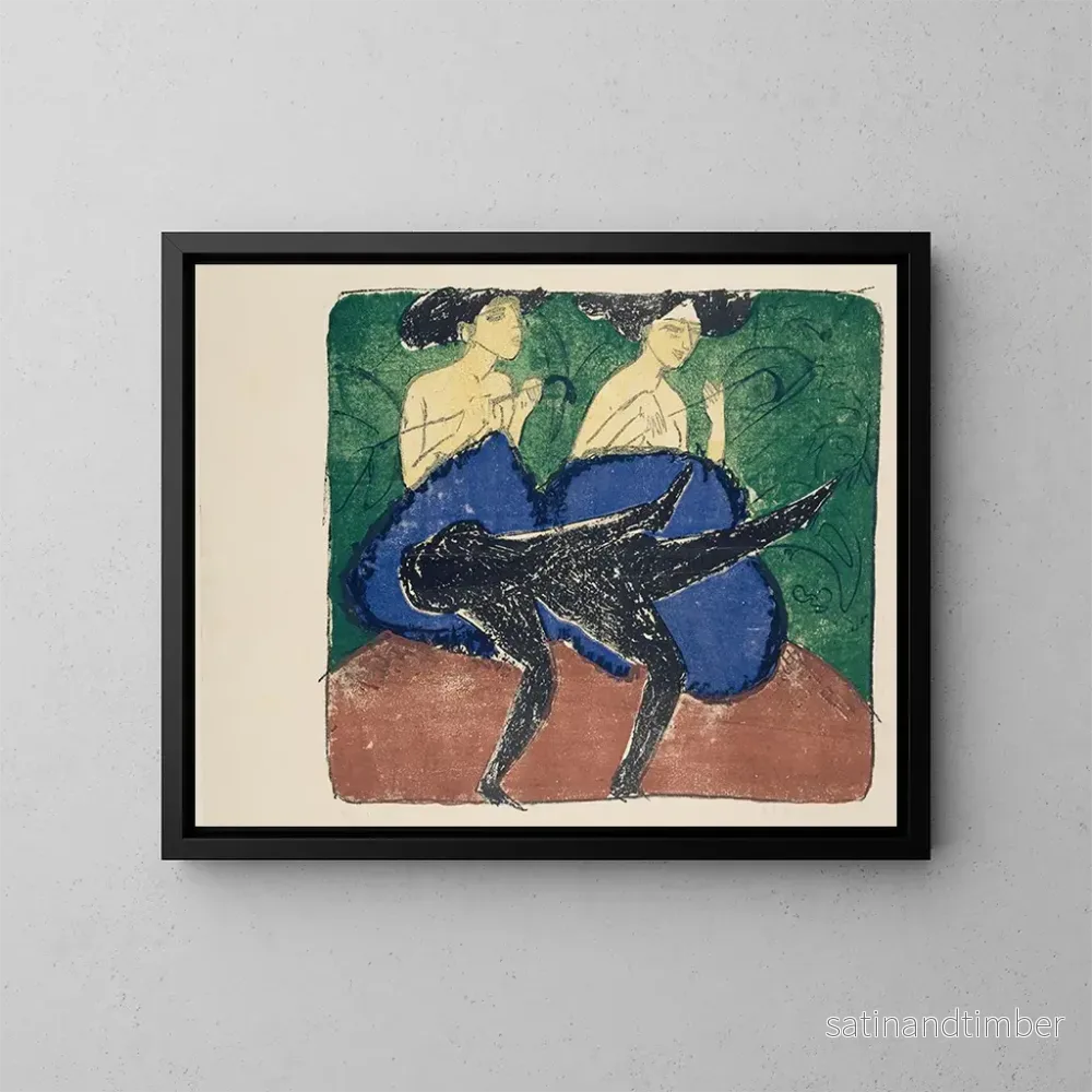 Reproduktion av målningen Flickor amerikanska – Ernst Ludwig Kirchner Reproduktion av målningen Flickor amerikanska – Ernst Ludwig Kirchner