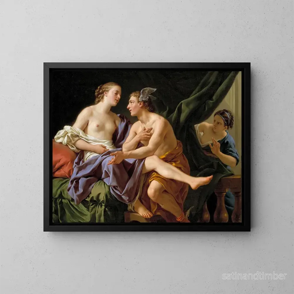 Reproduktion av målningen Mercure, Herse och Aglaura - Louis-Jean-François Lagrenée