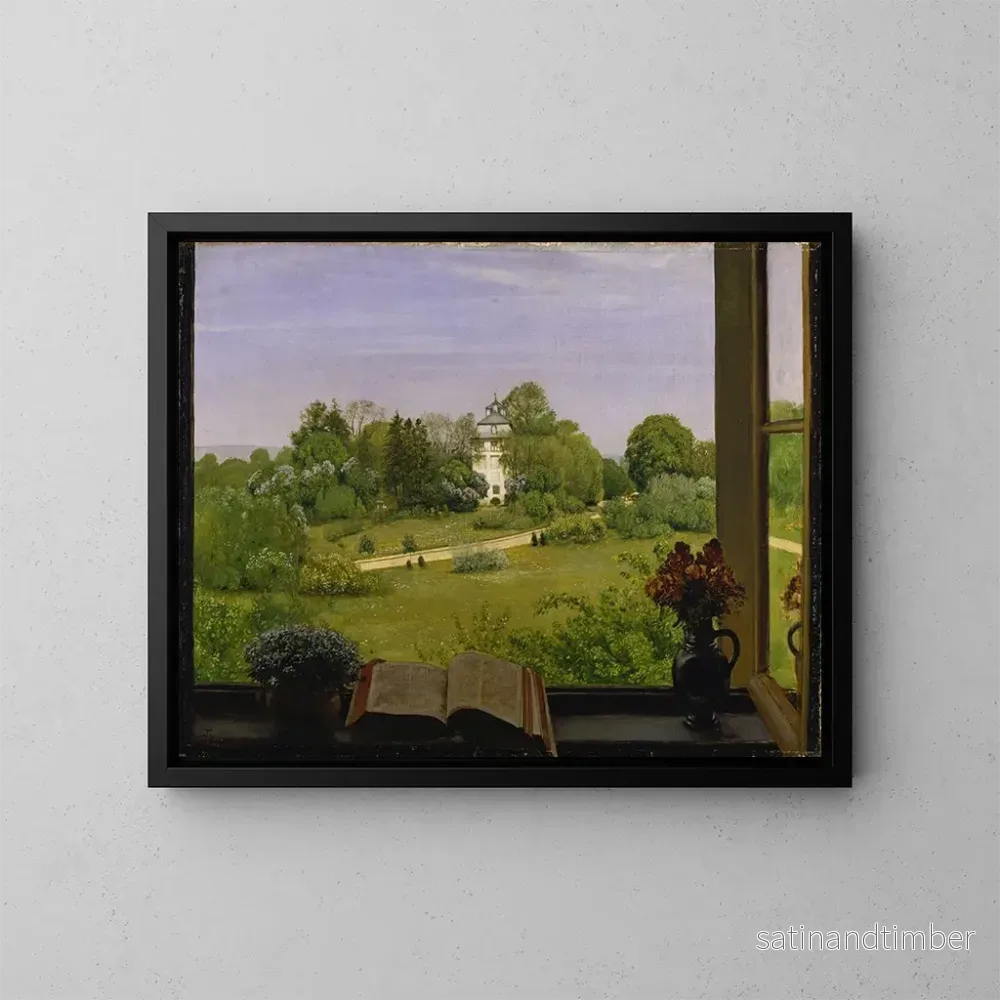 Reproduktion av målningen La vue sur le parc Holzhausen - Hans Thoma