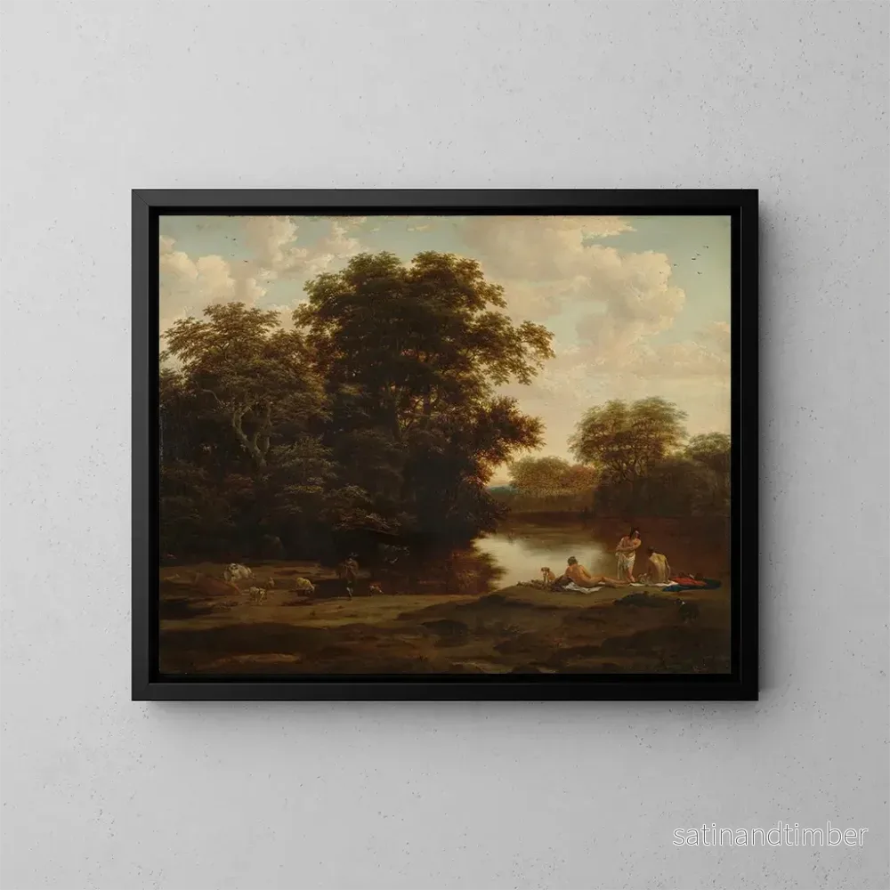 Reproduktion av målningen Landskapsbild med badare - Joris van der Haagen