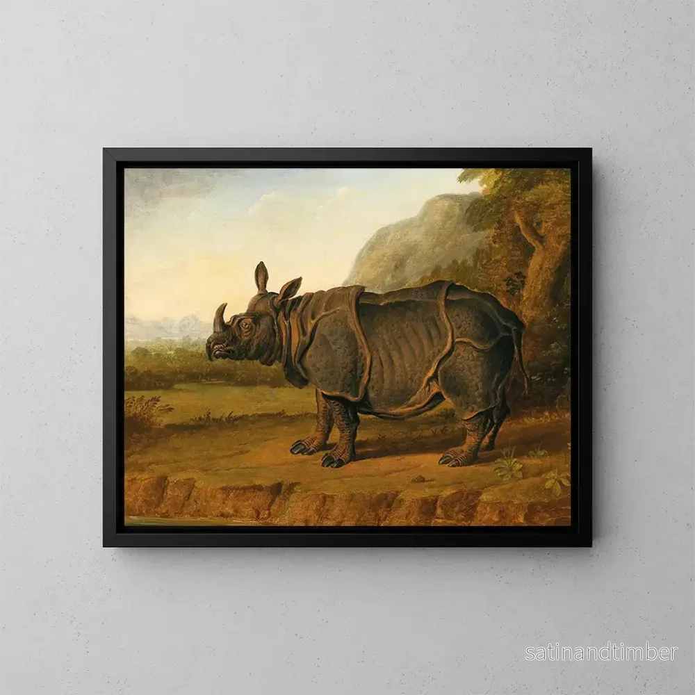 Reproduktion av målningen Le rhinocéros Clara - Ecole de Jean-Baptiste Oudry