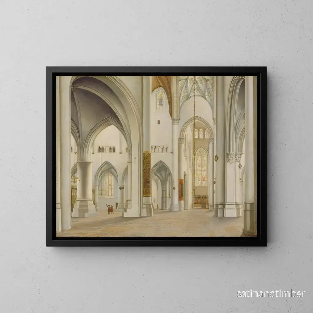 Reproduktion av målningen Saint-Bavons inre i Haarlem - Pieter Jansz Saenredam