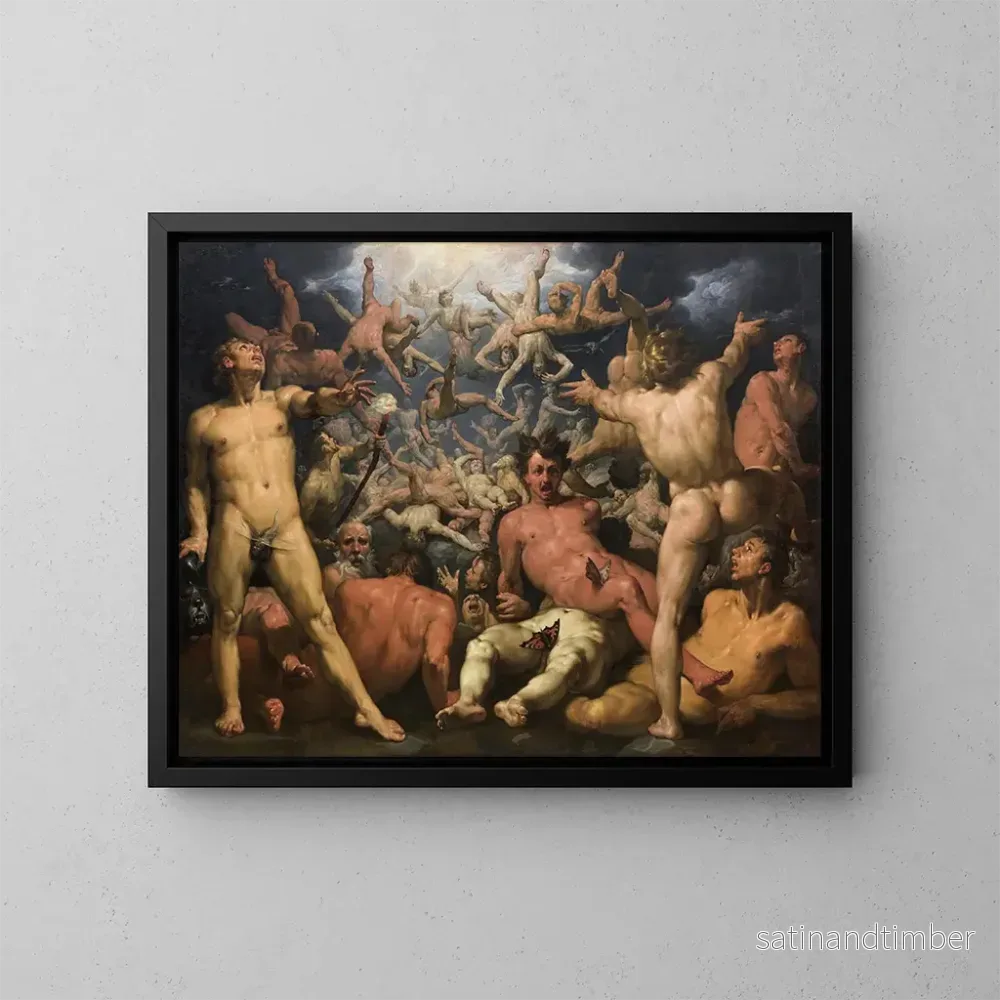 Reproduktion av målningen La Chute des Titans - Cornelis Cornelisz van Haarlem