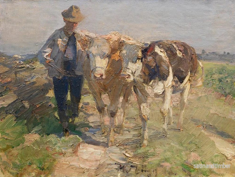 Reproduktion av målningen Landsbygd med Khen - Heinrich von Zügel - Bild 2