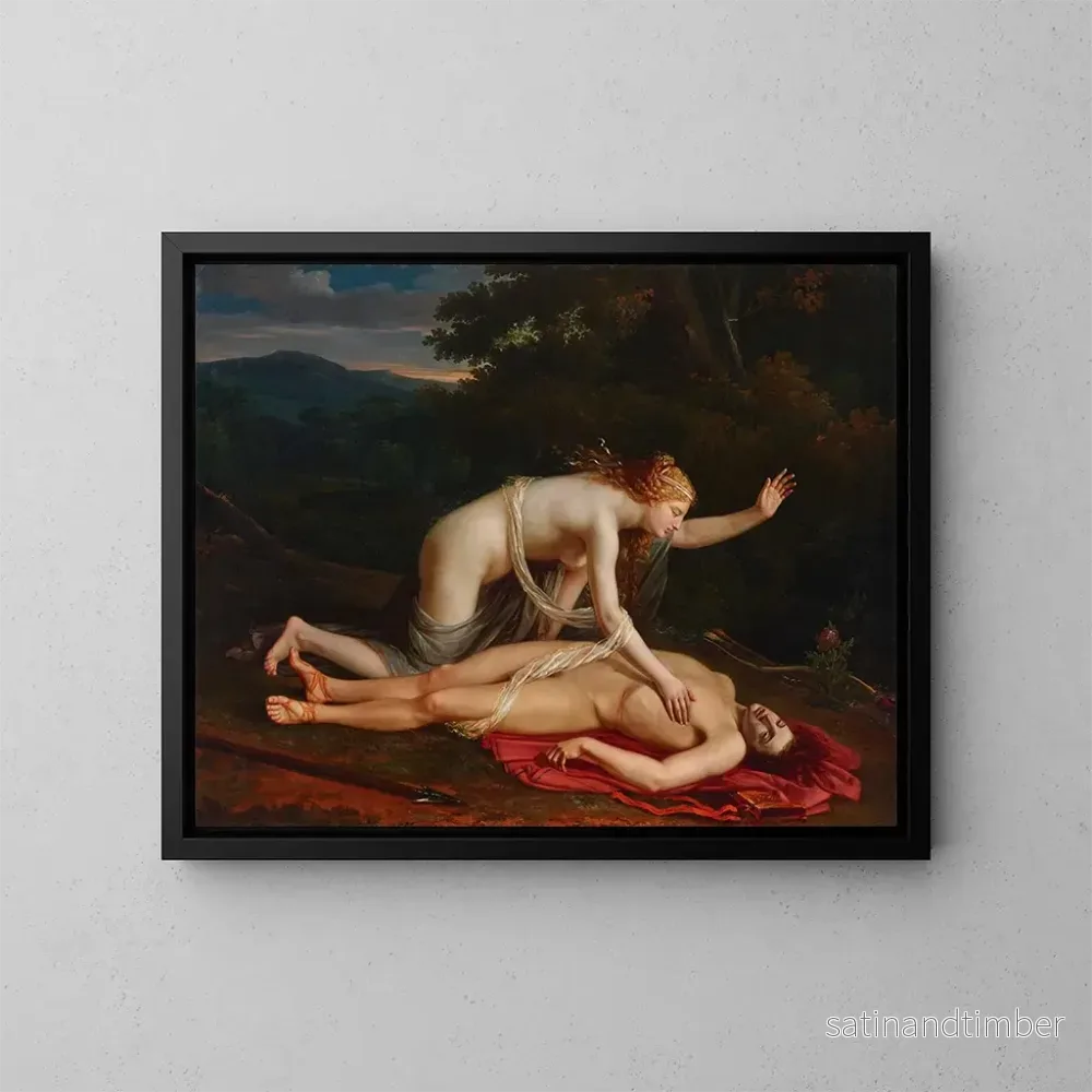 Reproduktion av målningen av Venus som gråter över Adonis död - Baron Pierre-Narcisse Guérins cirkel
