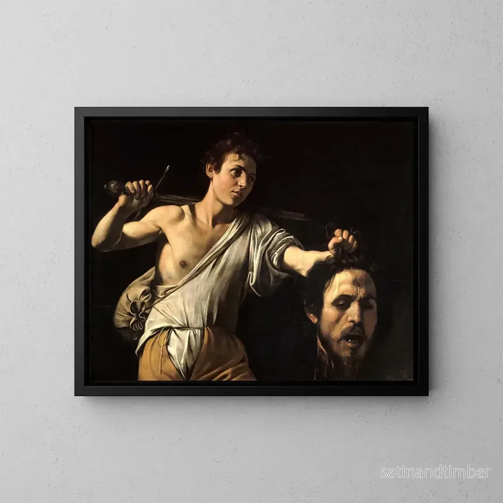 Reproduktion av målningen av David med Goliaths huvud - Le Caravage
